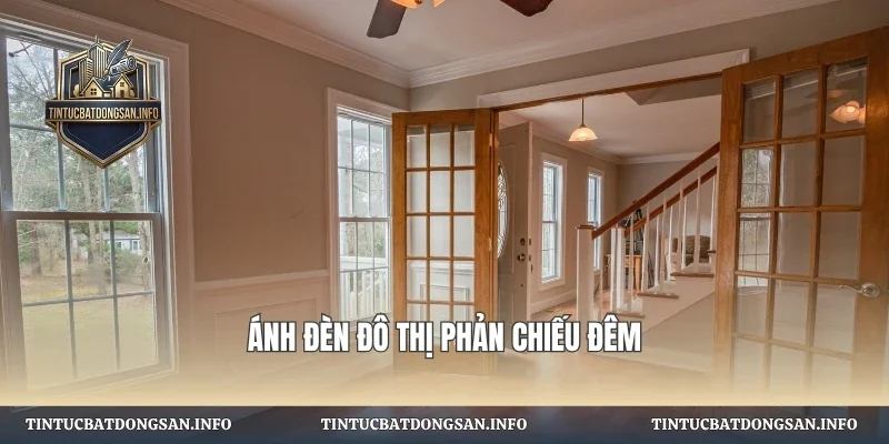 Ánh đèn đô thị phản chiếu đêm