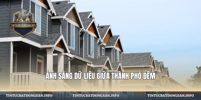 Ánh sáng dữ liệu giữa thành phố đêm