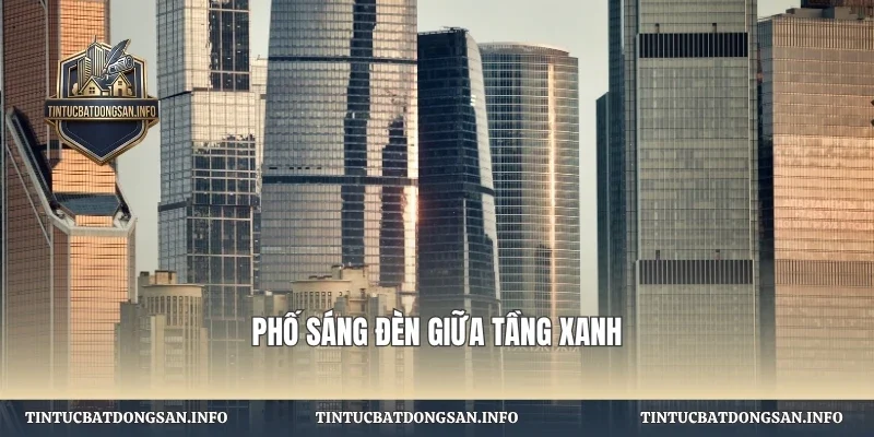 Phố sáng đèn giữa tầng xanh